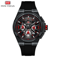 MINI FOCUS Jam Tangan Kuarsa Multifungsi untuk Pria Jam Tangan Olahraga Silikon Mewah Bermerek Teratas Jam Tangan Pria Jam Tangan Chronograph Modis