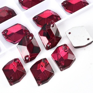 OLeeya Fuchsia Sewing Crystals Teardrop Rivoli Navette Shapes Flat Back Gemstones Glass Sew on Rhinestones for <b>Dance</b> <b>Dresses</b> - Product Image 3