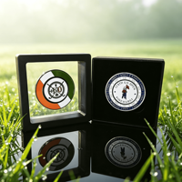 Marqueur de balle de golf portable en alliage d'aluminium argenté fabriqué en Chine avec logo personnalisé