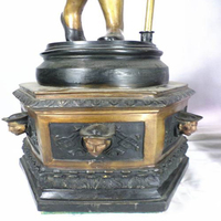 Lampe sur pied décorative en forme de sculpture de guerrier en laiton, style européen, pour hall d'entrée de villa, lampe sur pied pour hall d'entrée