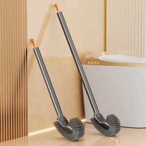 Toilet <b>Brush</b> Long Handle Nylon Bristles Wall Mount For Bathroom Cleaning - Product Image 1