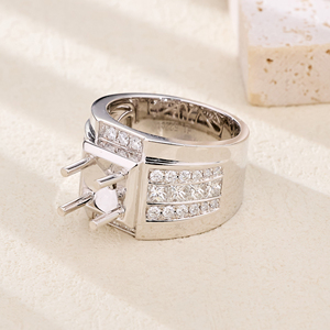 Bijoux en or 18 carats avec diamants naturels de 1 à 2 carats Bague fine à montage semi-direct en usine pour mariage rapide - Product Image 5