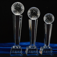 Vente en Gros Fabricant Trophée de Golf Sportif en Cristal Optique K9, Grande Coupe en Verre Personnalisée, Trophées de Golf en Cristal