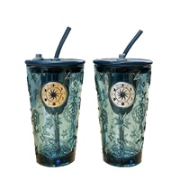 Gobelet Zodiaque Exquis et Tendance, Résistant aux Hautes Températures, Bleu Foncé, Écologique, Style Européen, pour Utilisation Extérieure, Gobelet Premium avec Paille
