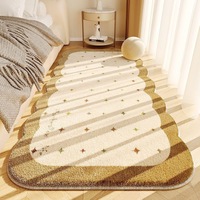 Tapis imprimé en imitation cachemire, rayures en peluche, tapis de chambre à coucher, tapis de chevet, résistant aux taches, tapis de balcon, tatami