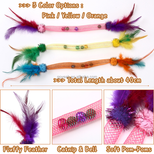 Giocattoli per Gatti con Erba Gatta, Tubi in Rete con Piume e Campanelli, Corda Interattiva Colorata per Gatti e Gattini - Product Image 2