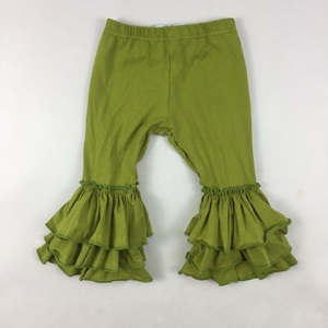 Qingli ODM Custom Soft Cotton Bells Baby Girls Breathable Casual Clothing Solid Ruffle <strong>Leggings</strong> Fall/<strong>Summer</strong> Wholesale Price - Product Image 3