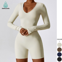 Combinaisons personnalisées tricotées de couleur unie Combinaisons à taille haute Combinaisons serrées Gym sportive Combinaison de yoga SXEY pour femmes