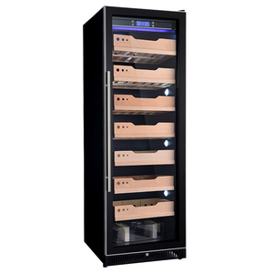 Black Custom Large Temperature Controlled Electric Electr Automatic Cigar Tobacco Cigarette Cigar Cabinet Humidor For Dubai
