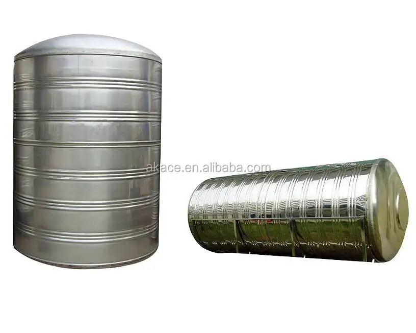 Réservoir d'eau comprimé cylindrique de grande capacité, en acier inoxydable Durable et sûr de qualité alimentaire, vente en gros