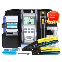 Kit d'outils pour fibre optique, fusionneuse, boîte à outils pour épissure à froid, pinces Miller, mesureur de puissance optique, stylo à lumière rouge, coupe-fibre FC-6S