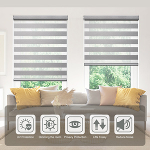 Nuevo diseño Oficina Hotel Dual Shades Blackout Persianas inalámbricas Persianas Ventana Cuadrado Cassette Cebra Cortina - Product Image 2