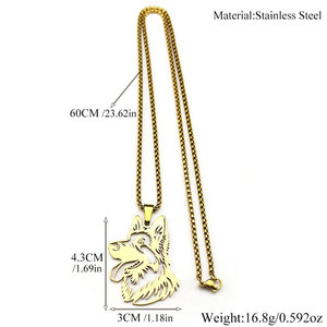 สร้อย316L รูปสุนัขประดับอัญมณีไม่เสื่อมเสียแบบกันน้ำที่ฐานสแตนเลส14K 18K PVD ชุบทอง - Product Image 4