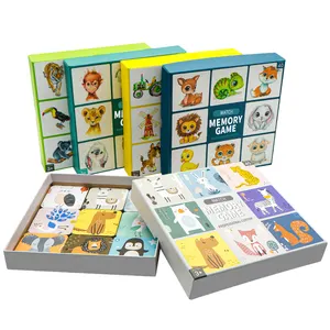 गेम कार्ड कस्टम प्रिंटिंग पेपर सामग्री बच्चों के कस्टम मेमोरी कार्ड गेम कलर बॉक्स के साथ