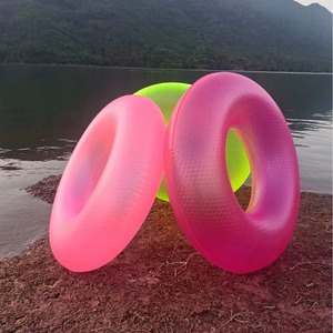 ห่วงยางว่ายน้ำพีวีซีแบบเป่าลม สีเขียวเรืองแสง สีชมพู สีแดงกุหลาบ สำหรับผู้ใหญ่และเด็ก อุปกรณ์เสริมสำหรับฝึกว่ายน้ำในสระ - Product Image 2