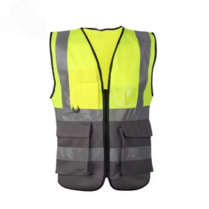 Gilet de sécurité d'hiver personnalisé avec multi-poches Veste de construction réfléchissante haute visibilité Vêtements personnalisés réfléchissants avec logo personnalisé - Product Image 3