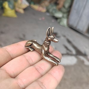 KI tengqiao - Figura decorativa retro de <span class=keywords><strong>perro</strong></span> reclinado con baño de cobre para la prosperidad, coleccionables chinos de los doce signos del zodiaco, juego de té - Product Image 2