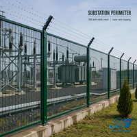 Clôture anti-escalade 358, panneau de grillage soudé haute sécurité, galvanisé et thermolaqué, pour les délimitations des prisons et des aéroports