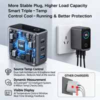 Chargeur mural GaN ToW en gros avec affichage intelligent IA, adaptateur secteur pour ordinateur portable et téléphone, chargeurs et adaptateurs avec prises US, UK, EU