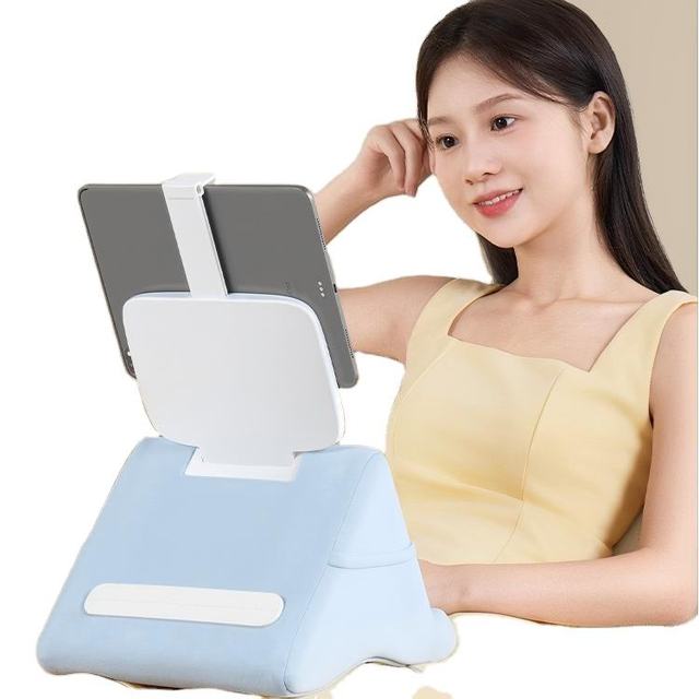 Saiji New Tablet Pillow Stand Holder with 3 Viewing Angles Adjustable Height & Portable for Tablets Phones iPad Kindle E-Readers