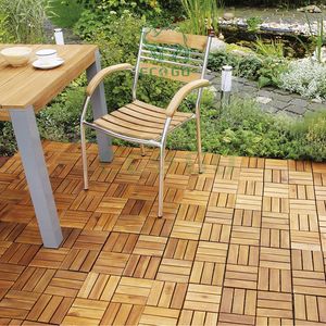 Tuiles en mosaïque en bois d'acacia Eco Go légères 11x30 cm, panneaux modernes à clipser pour la décoration intérieure, anniversaire, balcon et jardin - Product Image 6