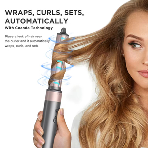 High Speed Hot Air Auto <b>Wrap</b> Curler Blow Dryer Comb Ionic Brushless 6 in 1 Hot Air Brush <b>Hair</b> Dryer <b>Styler</b> Curler - Product Image 4