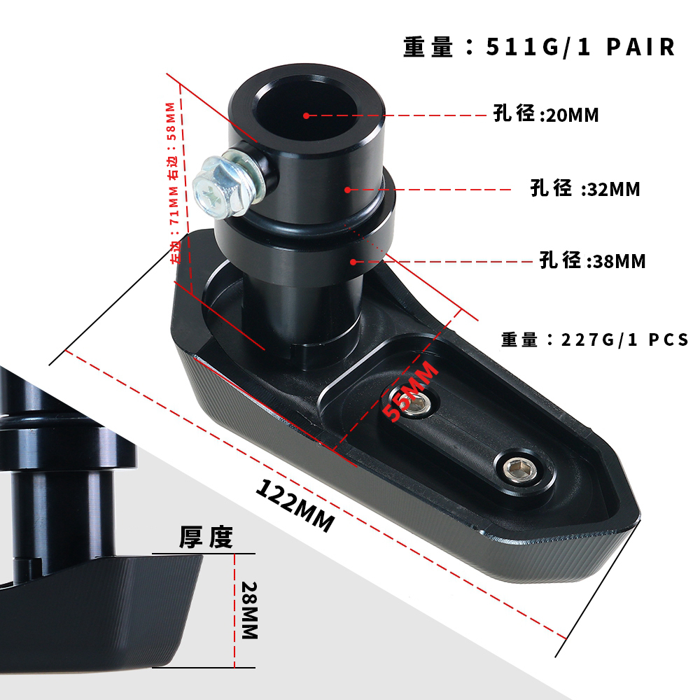 ㉕vivid boarder ZX25R Motorcycle Bumpers - Frame Sliders for Crash Protection