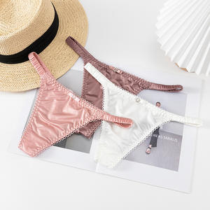 Elastic Low Rise Satin Panties for Women Sheer Soft Seamless <b>String</b> <b>Bikini</b> Underpants Mini Female Lingerie Bragas Sexys Mujer - Product Image 2