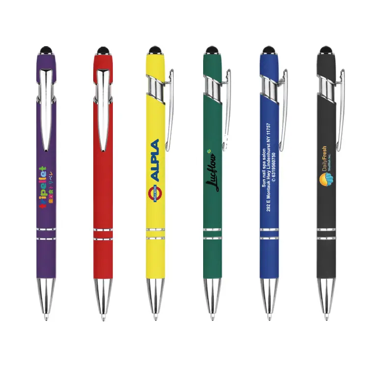 New Arrival Stylus Pen Advertising Custom promotional Dart cheap pen refill ballpoint with color soft grip