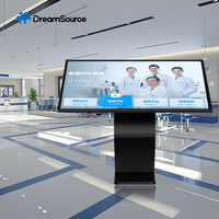Pantalla Digital LCD de 55 Pulgadas con Soporte de Pie, Sistema Táctil Android, Kiosco Publicitario, Centro Comercial de Autoservicio, Animación