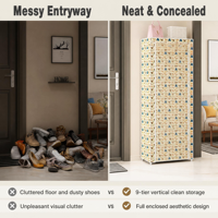 Étagères à chaussures entièrement assemblées à 10 niveaux, anti-poussière, portables, grande capacité, pour armoire de maison