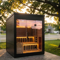 Sauna Exterior Híbrida con Calefacción de Espectro Completo, Terapia Infrarroja y Sauna Tradicional, Personalizable para Uso Doméstico y Comercial