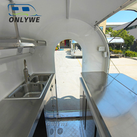 ONLYWE Petite Camionnette Alimentaire Modifiée, Remorque de Restauration Mobile Conduisible, Cuisine Mobile Compacte, Food Truck