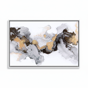 Toile imprimée : Art moderne en marbre gris pour une décoration murale élégante, TOILE ENCADRÉE BLANCHE - Product Image 2