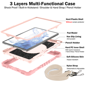 Custodia per Tablet in silicone per <span class=keywords><strong>Samsung</strong></span> <span class=keywords><strong>Tab</strong></span> <span class=keywords><strong>S8</strong></span> <span class=keywords><strong>Plus</strong></span> custodia per Tablet con 360 cavalletto rotante e tracolla regolabile - Product Image 5