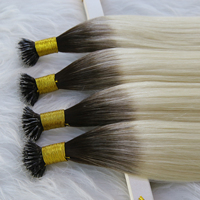 Extensiones de Cabello Humano 100% Natural, Doble Trama, Sin Procesar, Remy, con Punta de Queratina y Anillo Nano, al por Mayor
