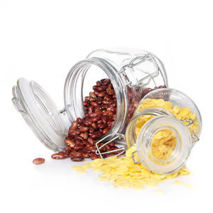 Prix d'usine en gros, pot en verre avec clip métallique/bocal de rangement en verre avec bouchon à rabat - Product Image 4