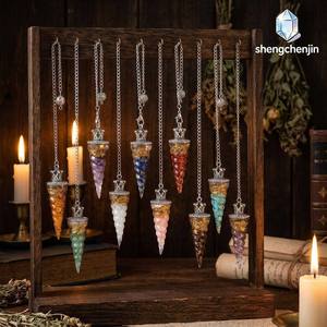 Vintage Crown Resin <strong>Crystal</strong> <strong>Pendulum</strong> Spiral Conical Dowsing Tool for Divination Meditation Energy Frequency Adjustable <strong>Pendulum</strong> - Product Image 1