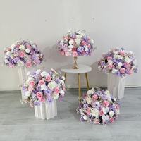 Boules de fleurs en soie blanches, jaunes, oranges et violettes pour centre de table de mariage, tables de réception, différentes tailles (40-80 cm), intérieur/extérieur