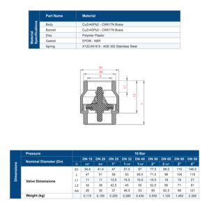 Clapet de pied en laiton-plastique Dn32 - Product Image 3
