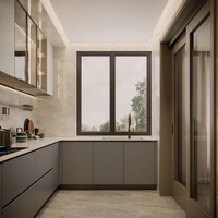 Cuisine modulaire au design moderne avec portes en bois massif, personnalisation écologique, armoires de cuisine pour salle à manger