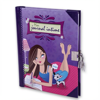 Hochwertige Mädchen Mode Tagebuch Notizbuch Luxus Design A4 Größe Buch mit Schloss Offsetdruck Geschenk für geheime Tagebücher