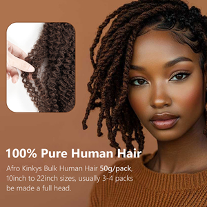 ANNA Factory Pré-étiré 4C Extensions de <span class=keywords><strong>Cheveux</strong></span> <span class=keywords><strong>Couleur</strong></span> Chaude #4 Brun <span class=keywords><strong>Couleur</strong></span> Afro Crépus <span class=keywords><strong>Cheveux</strong></span> Humains en Vrac <span class=keywords><strong>pour</strong></span> Dreadlock Extensions - Product Image 4