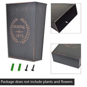 Lot de 2 jardinières murales carrées en métal rustique, durables et écologiques, avec revêtement poudré, pour décoration de jardin et de maison - Product Image 6
