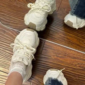 <span class=keywords><strong>Sneakers</strong></span> Classiche da <span class=keywords><strong>Donna</strong></span> con Suola Rialzata <span class=keywords><strong>Beige</strong></span> e Marrone, Scarpe da Ginnastica alla Moda per Corsa e Passeggio - Product Image 3