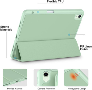 Para iPad Air 11 2025 M3 M2 2024 funda de carga magnética AIR 4 AIR 5 10,9 pulgadas <span class=keywords><strong>PU</strong></span> <span class=keywords><strong>Smart</strong></span> <span class=keywords><strong>Cover</strong></span> con Portalápices para Mini 7 6 8,3''