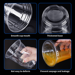 แก้วพลาสติก PET ใสคุณภาพสูงแบบใช้แล้วทิ้ง พิมพ์โลโก้ได้ สำหรับกาแฟ ค็อกเทล ชานมไข่มุก น้ำผลไม้ เตกีลา และเครื่องดื่มเย็น - Product Image 3
