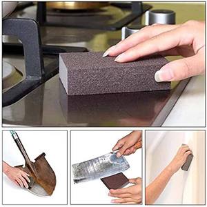 Esponjas de lijado flexibles de 125x75x25mm, bloques de lijado manual de óxido de aluminio de ángulo biselado único, forma rectangular, OEM personalizable - Product Image 5