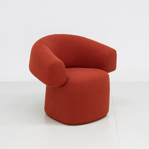 Contemporary Home Furniture Lazy Leisure <b>Chair</b> Modern Nordic Curved Backreat Leisure <b>Chair</b> Half Arm Leather Fabric <b>Lounge</b> <b>Chair</b> - Product Image 2