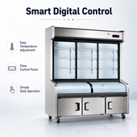Vitrine Réfrigérée Verticale à Porte Vitrée Multi-Niveaux Tri-Température 2-8°C Anti-Buée Sans Givre A++ Énergie Libre Service
